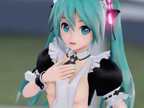 ミクさん裸エプロンメイド