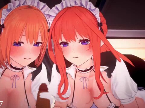 【高画質版あり】五等分のセフレ コスプレえっち編⑥～エロメイド・四葉＆五月 3P～